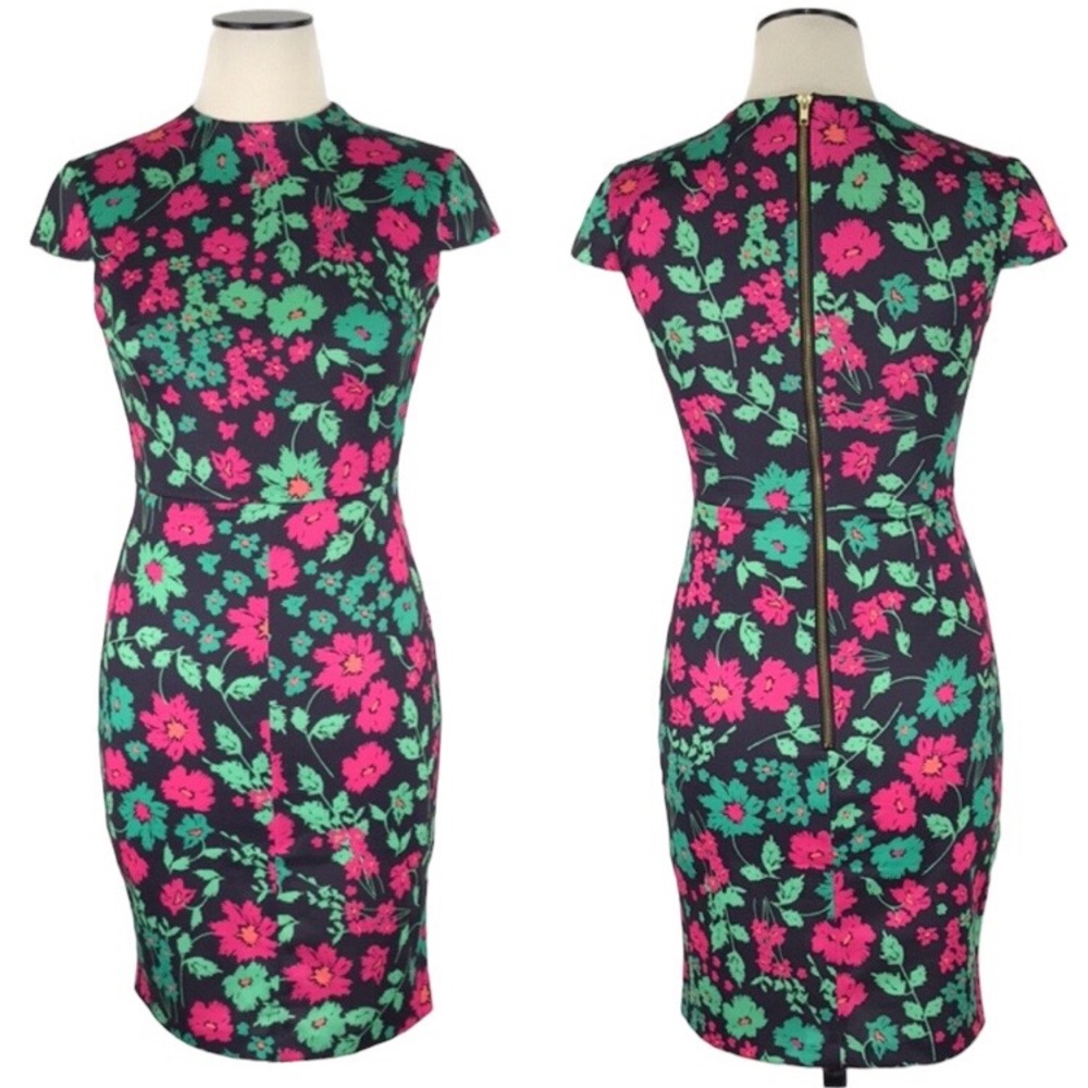 Alexia Admor Floral Bodycon Sheath Dress Cap Sleeve Aubree